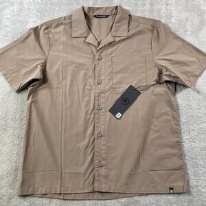 Backcountry Trailmix Shirt Mens Medium Brown Camp Collar Outdoor Light Camping